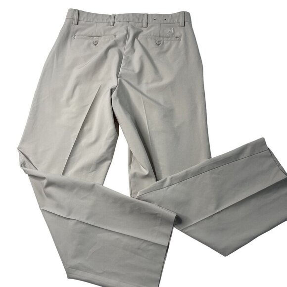 Footjoy FJ Mens Golf Pants W33/L30 Beige Stretch Flat-Front Style Casual - Picture 2 of 11